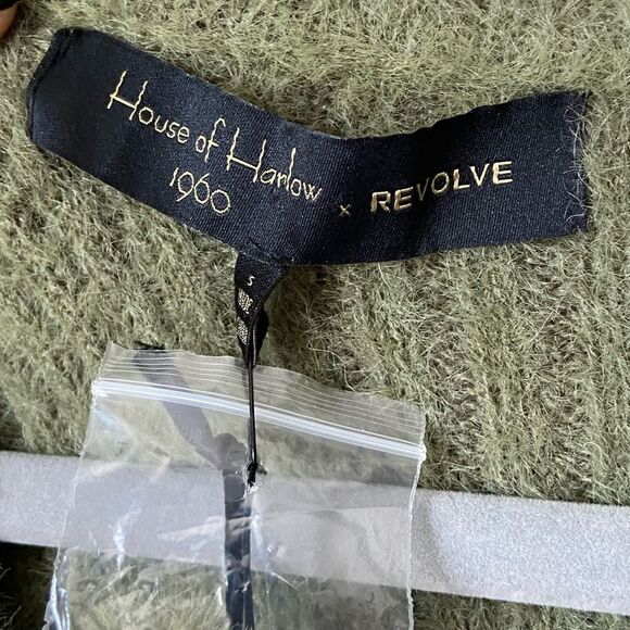 NWT House of Harlow x Revolve Khalida Alpaca Wool Green Sweater V Neck Size S - Picture 11 of 12